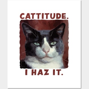 Smug Cat with CATTITUDE Posters and Art